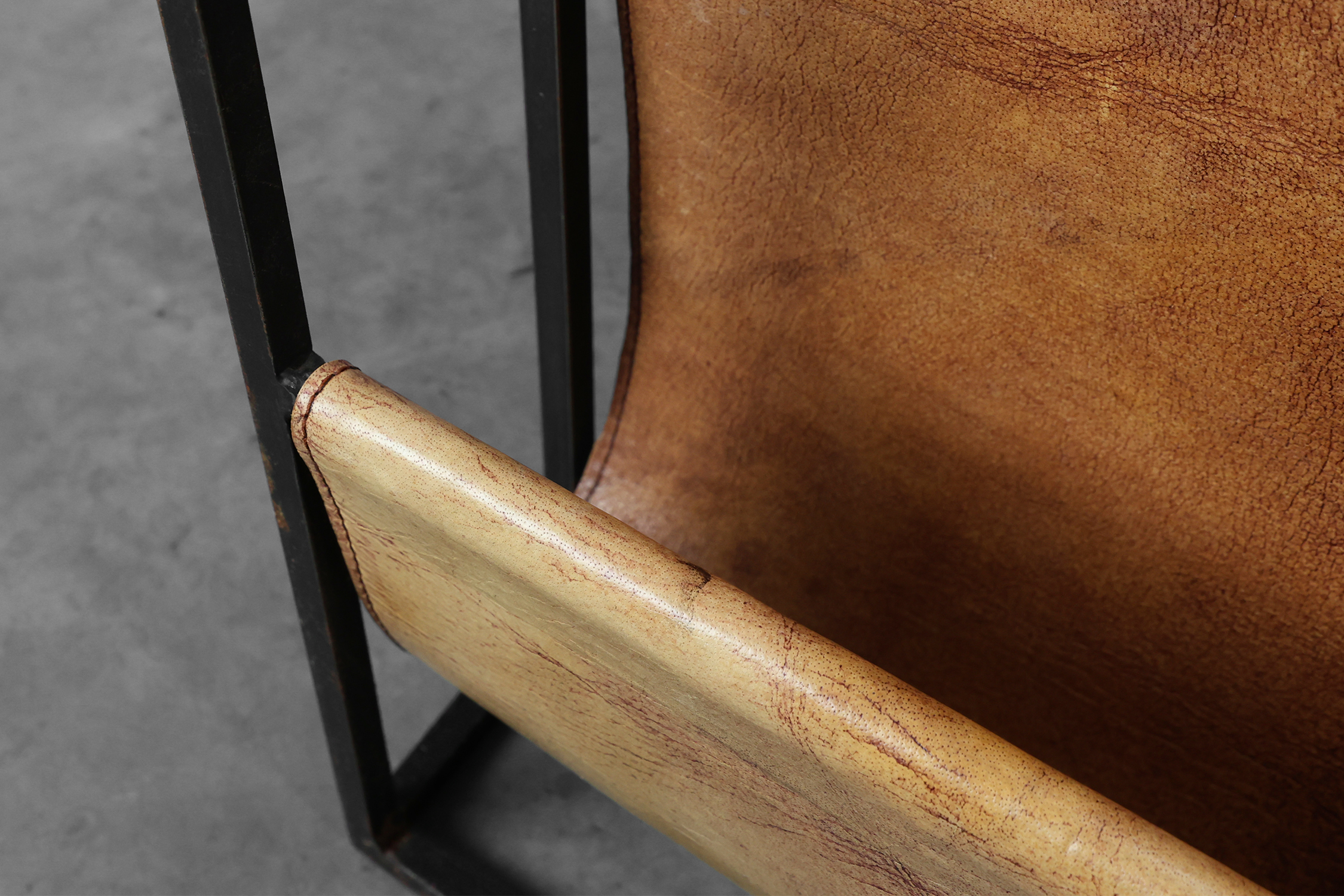 Mid-Century Magazine Holder in Metal, Wood and Leather, Belgium 1960sthumbnail